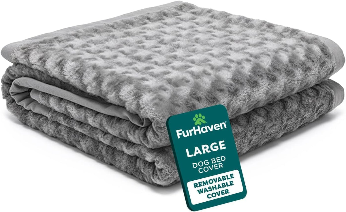 Replacement Dog Bed Cover Water-Resistant Indoor/Outdoor Logo Print Oxford Polycanvas Mattress, Washable - Deep Lagoon, Medium