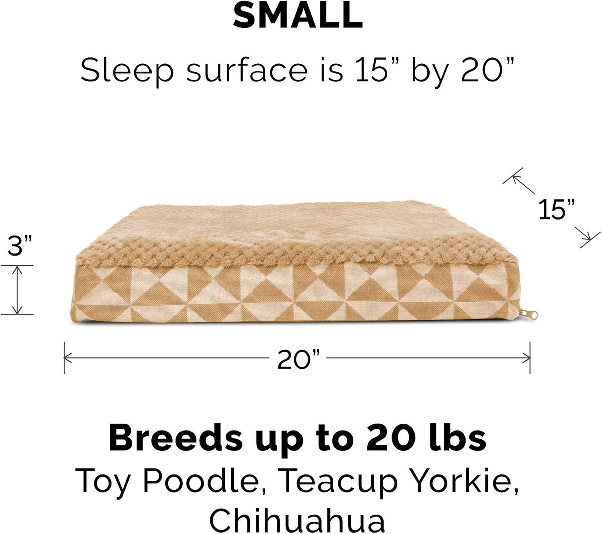 Replacement Dog Bed Cover Water-Resistant Indoor/Outdoor Logo Print Oxford Polycanvas Mattress, Washable - Deep Lagoon, Medium