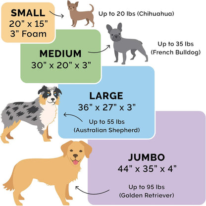 Replacement Dog Bed Cover Water-Resistant Indoor/Outdoor Logo Print Oxford Polycanvas Mattress, Washable - Deep Lagoon, Medium