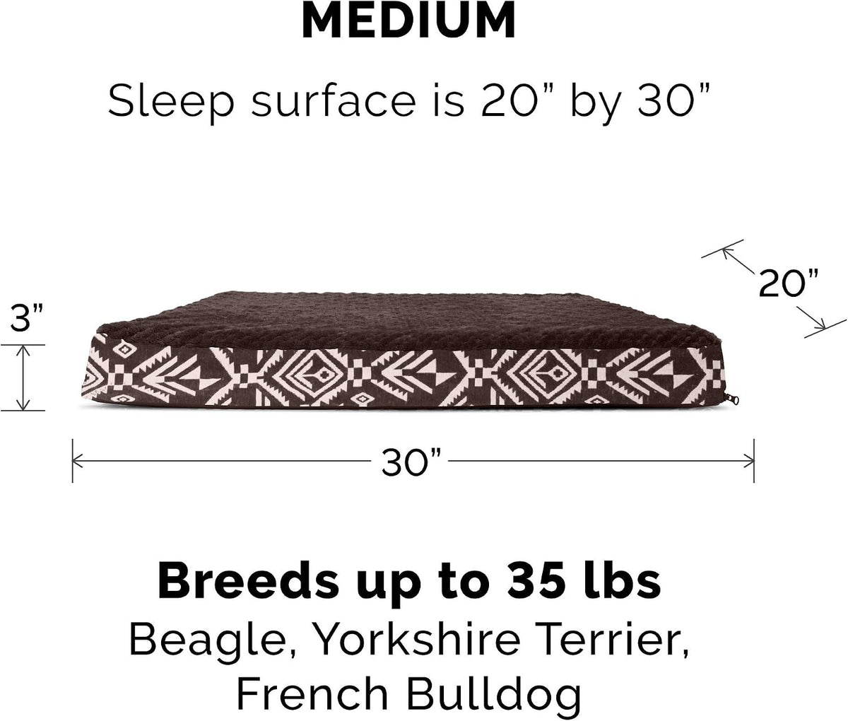 Replacement Dog Bed Cover Water-Resistant Indoor/Outdoor Logo Print Oxford Polycanvas Mattress, Washable - Deep Lagoon, Medium