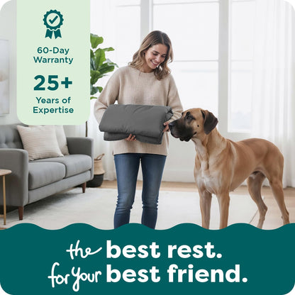 Replacement Dog Bed Cover Water-Resistant Indoor/Outdoor Logo Print Oxford Polycanvas Mattress, Washable - Deep Lagoon, Medium