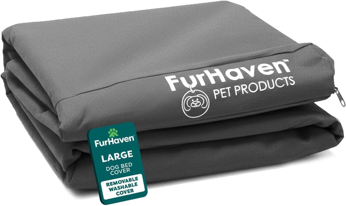 Replacement Dog Bed Cover Water-Resistant Indoor/Outdoor Logo Print Oxford Polycanvas Mattress, Washable - Deep Lagoon, Medium
