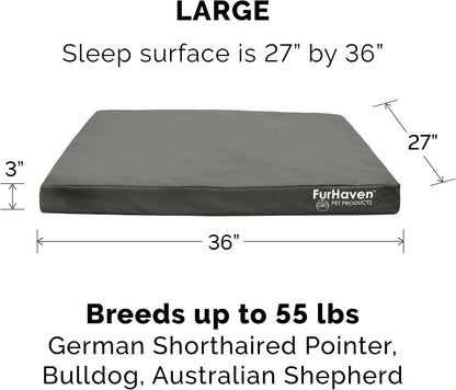 Replacement Dog Bed Cover Water-Resistant Indoor/Outdoor Logo Print Oxford Polycanvas Mattress, Washable - Deep Lagoon, Medium