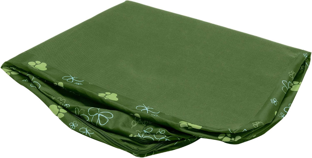 Replacement Dog Bed Cover Water-Resistant Indoor/Outdoor Logo Print Oxford Polycanvas Mattress, Washable - Deep Lagoon, Medium