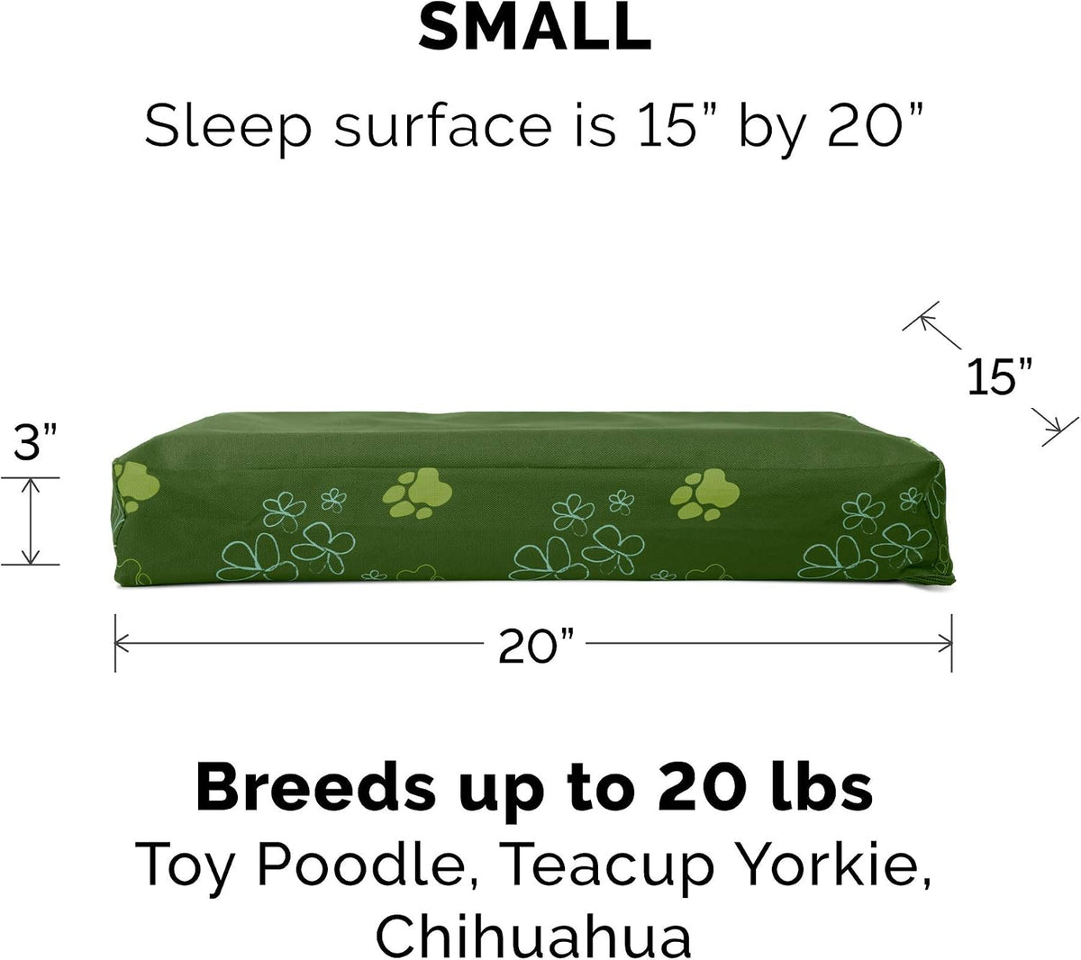 Replacement Dog Bed Cover Water-Resistant Indoor/Outdoor Logo Print Oxford Polycanvas Mattress, Washable - Deep Lagoon, Medium