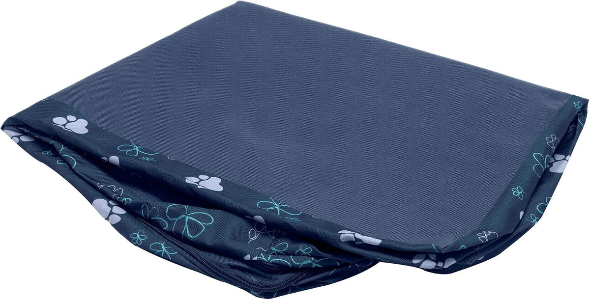 Replacement Dog Bed Cover Water-Resistant Indoor/Outdoor Logo Print Oxford Polycanvas Mattress, Washable - Deep Lagoon, Medium