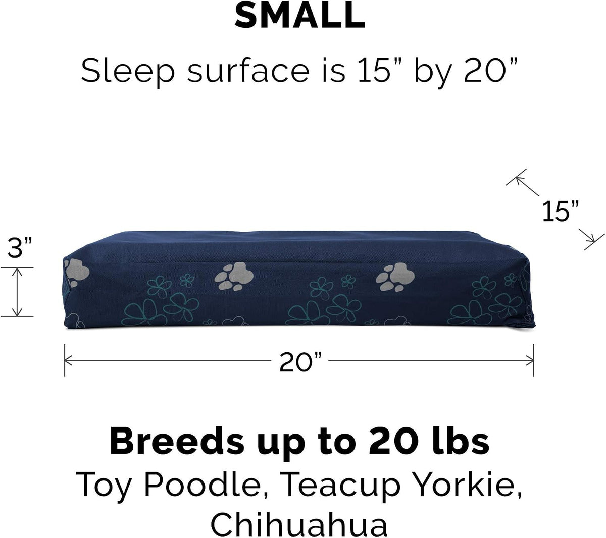 Replacement Dog Bed Cover Water-Resistant Indoor/Outdoor Logo Print Oxford Polycanvas Mattress, Washable - Deep Lagoon, Medium