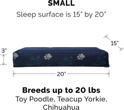 Replacement Dog Bed Cover Water-Resistant Indoor/Outdoor Logo Print Oxford Polycanvas Mattress, Washable - Deep Lagoon, Medium