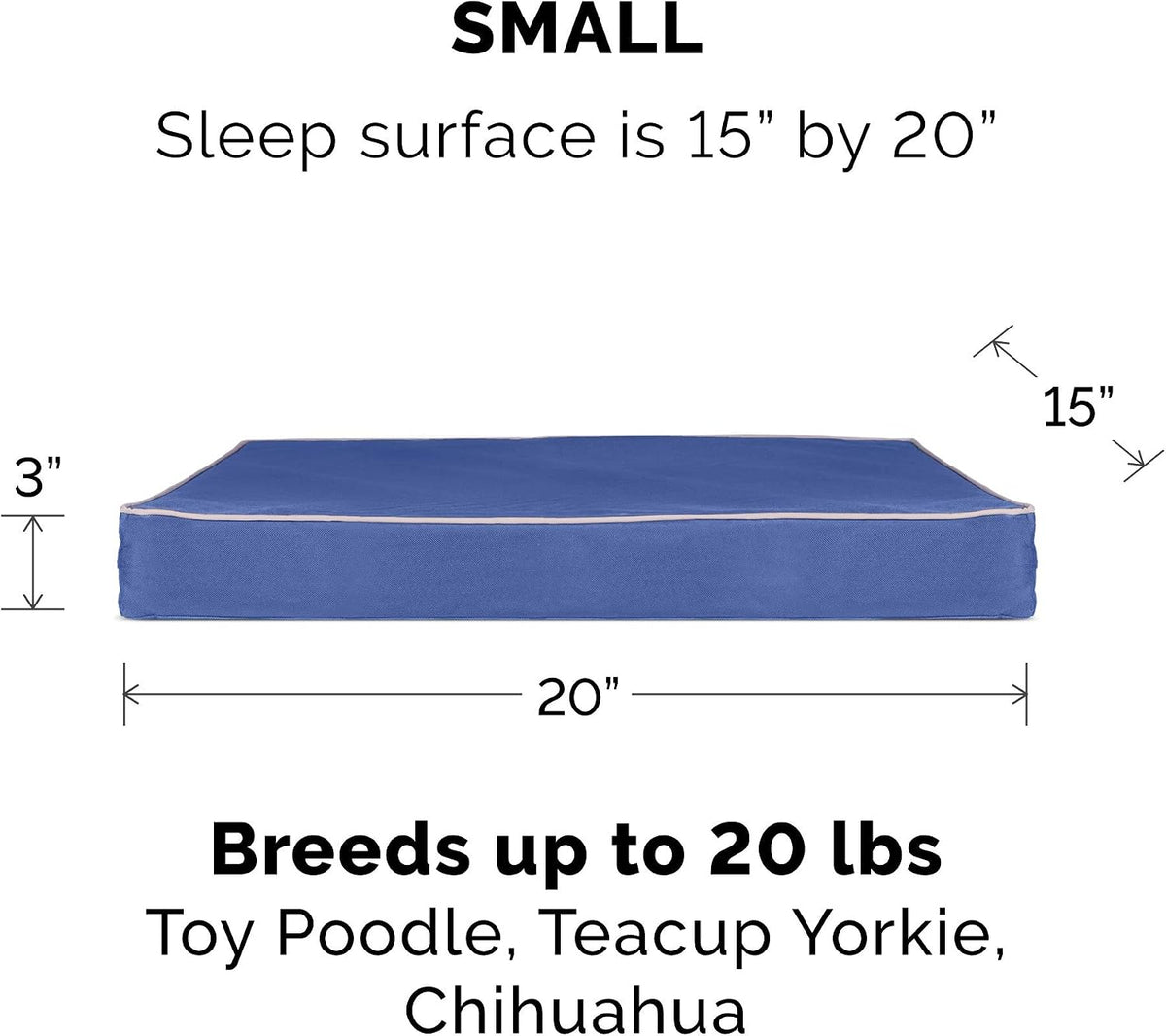 Replacement Dog Bed Cover Water-Resistant Indoor/Outdoor Logo Print Oxford Polycanvas Mattress, Washable - Deep Lagoon, Medium