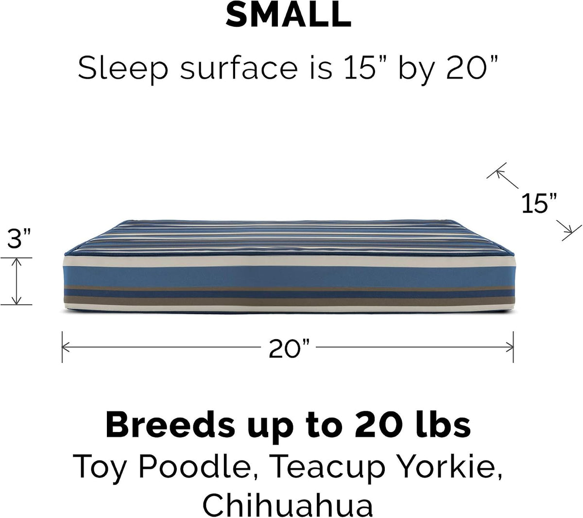 Replacement Dog Bed Cover Water-Resistant Indoor/Outdoor Logo Print Oxford Polycanvas Mattress, Washable - Deep Lagoon, Medium