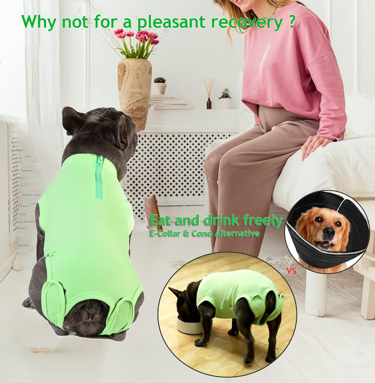 Recovery Suit for Female Dogs, Dog Cone Alternative After Spay