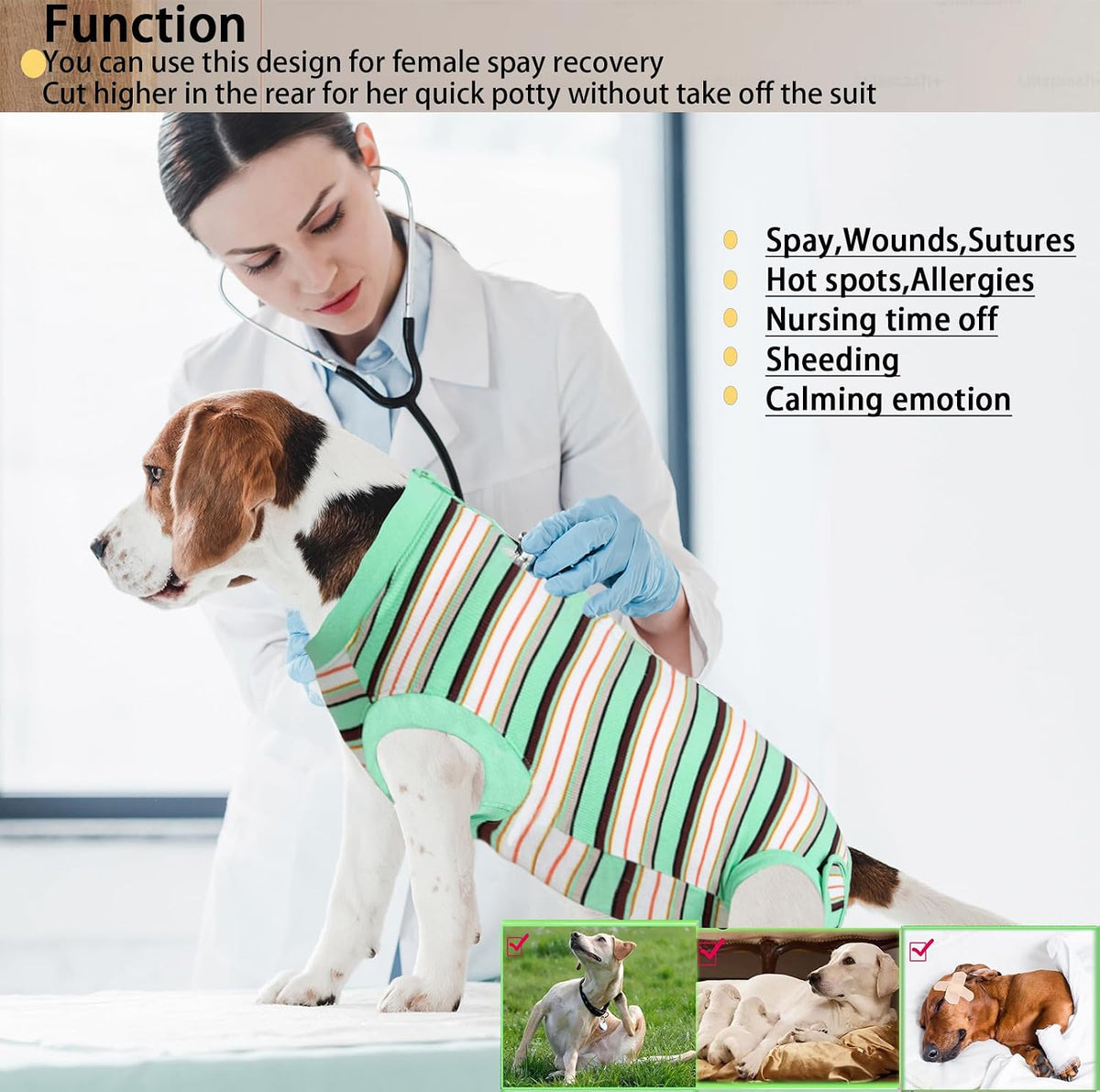 Recovery Suit for Female Dogs, Dog Cone Alternative After Spay