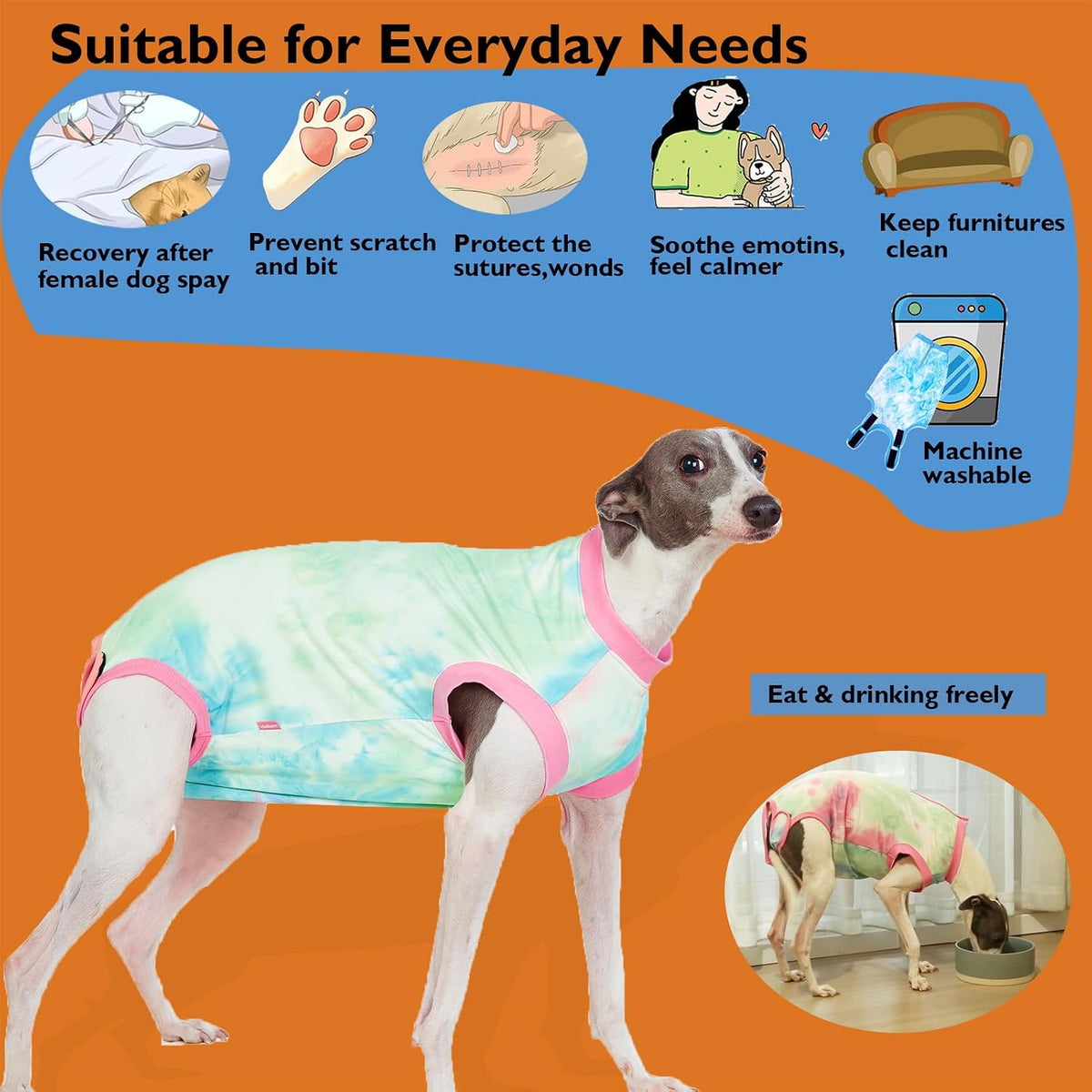 Recovery Suit for Female Dogs, Dog Cone Alternative After Spay