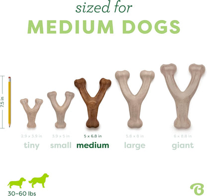 Wishbone Dog Chew Toy for Aggressive Chewers, Real Bacon, Medium