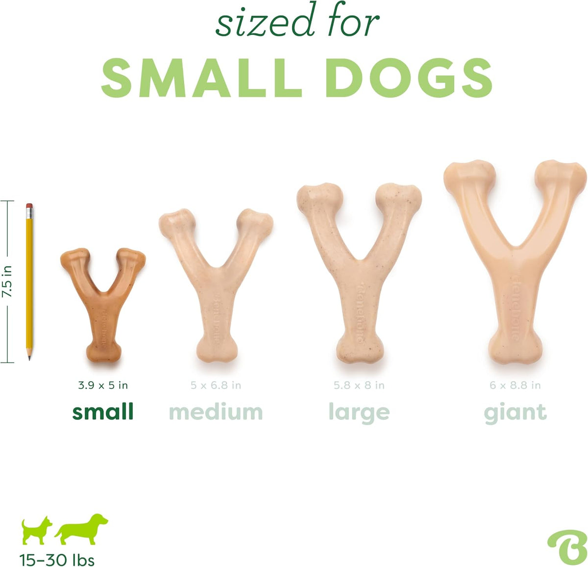 Wishbone Dog Chew Toy for Aggressive Chewers, Real Bacon, Medium