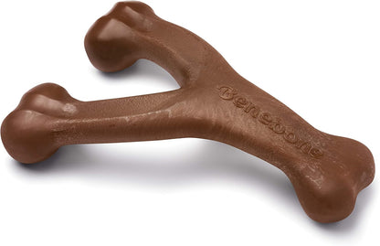 Wishbone Dog Chew Toy for Aggressive Chewers, Real Bacon, Medium