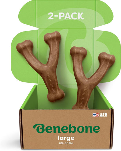 Wishbone Dog Chew Toy for Aggressive Chewers, Real Bacon, Medium