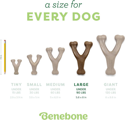 Wishbone Dog Chew Toy for Aggressive Chewers, Real Bacon, Medium