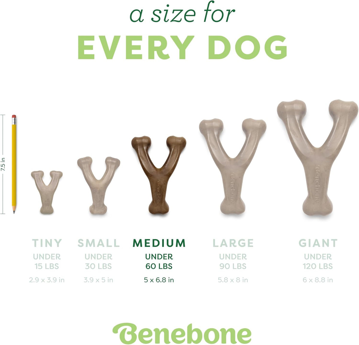 Wishbone Dog Chew Toy for Aggressive Chewers, Real Bacon, Medium