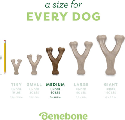 Wishbone Dog Chew Toy for Aggressive Chewers, Real Bacon, Medium