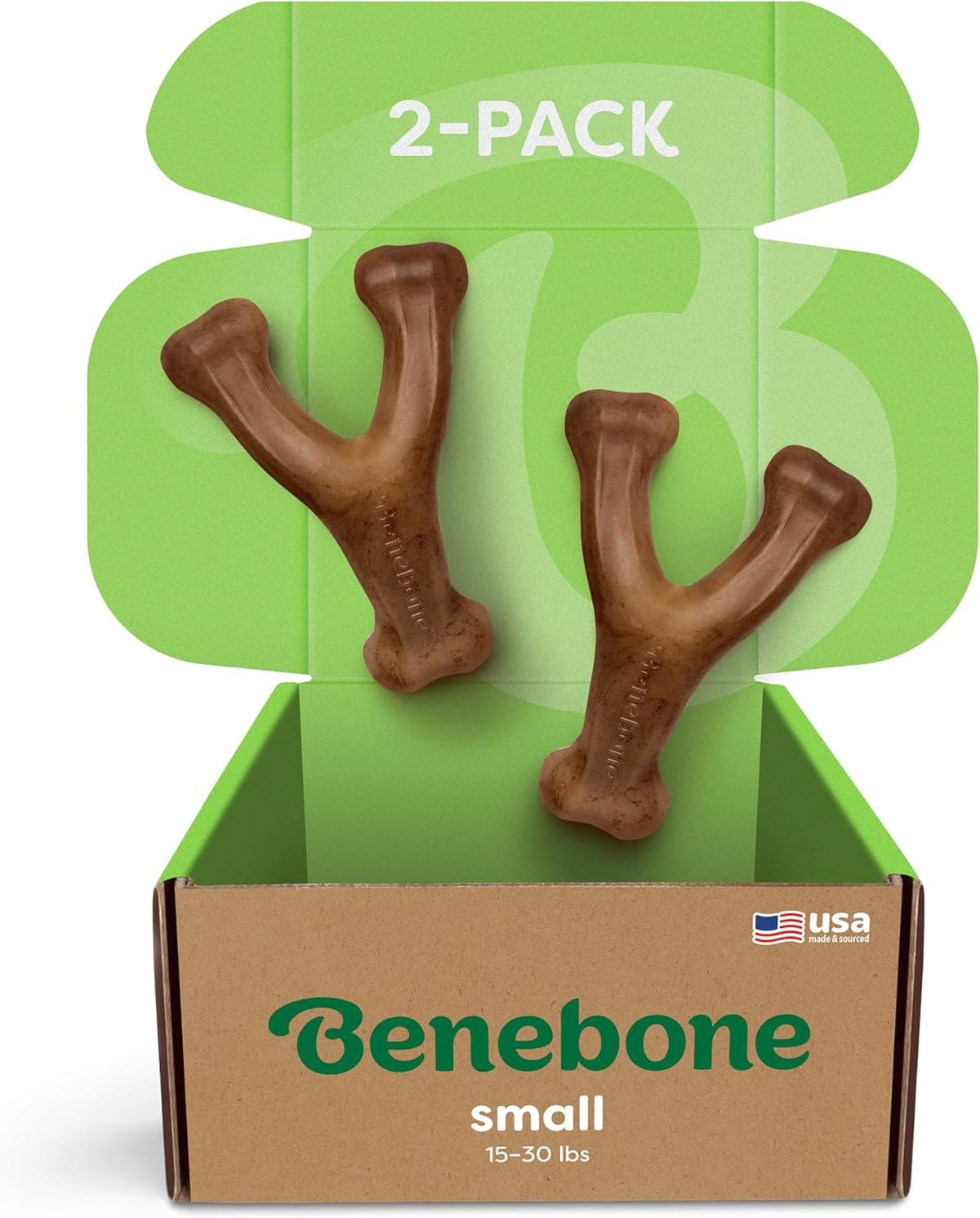 Wishbone Dog Chew Toy for Aggressive Chewers, Real Bacon, Medium
