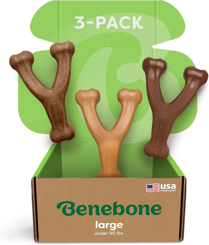 Wishbone Dog Chew Toy for Aggressive Chewers, Real Bacon, Medium