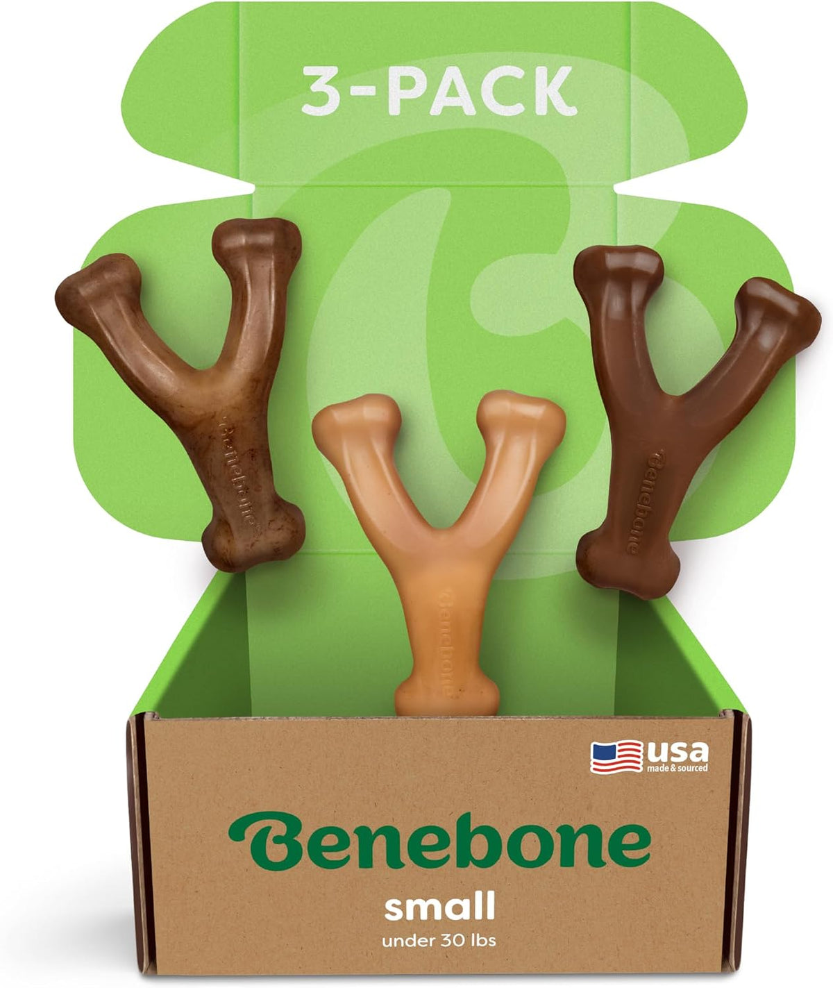 Wishbone Dog Chew Toy for Aggressive Chewers, Real Bacon, Medium