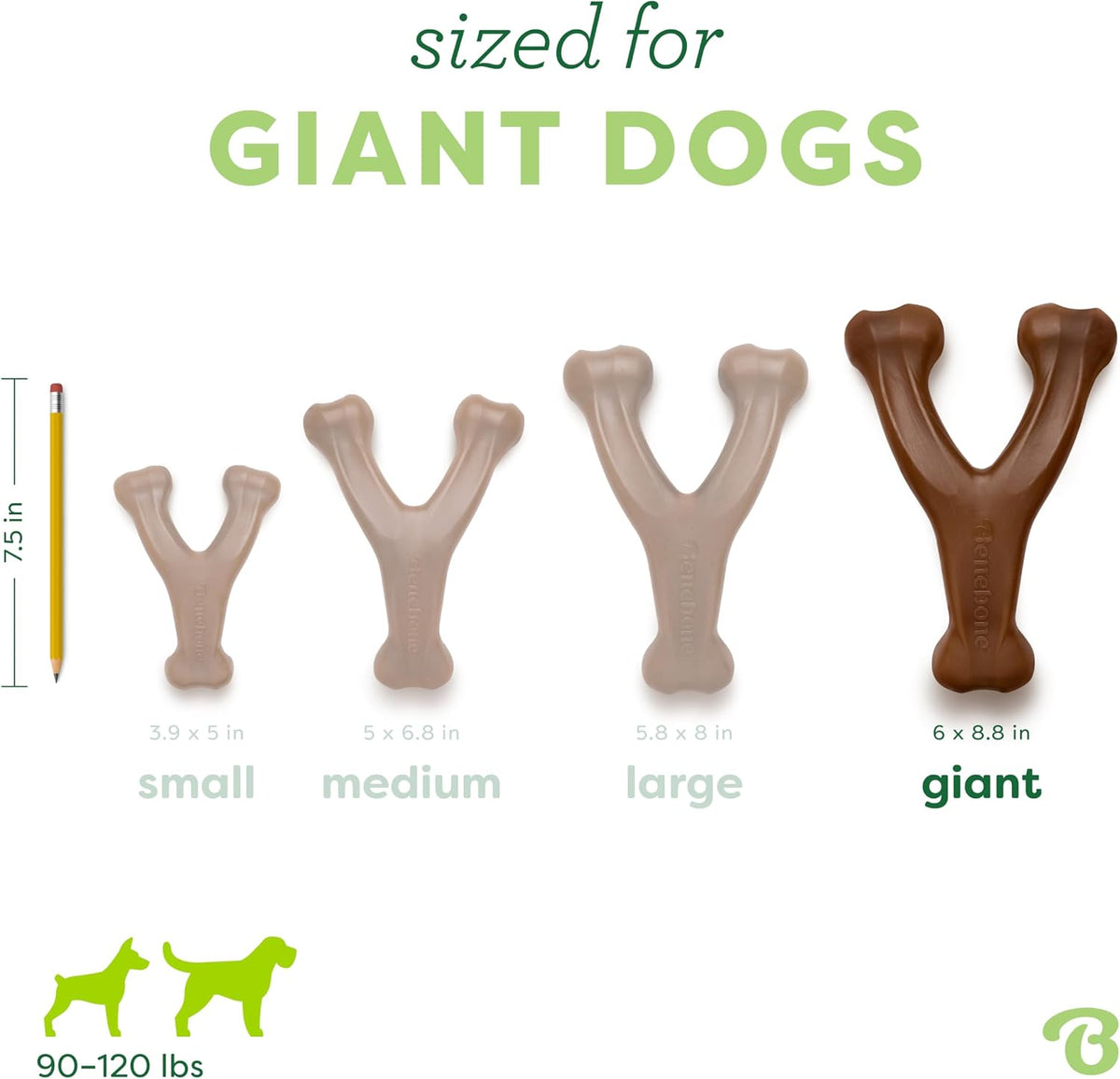 Wishbone Dog Chew Toy for Aggressive Chewers, Real Bacon, Medium