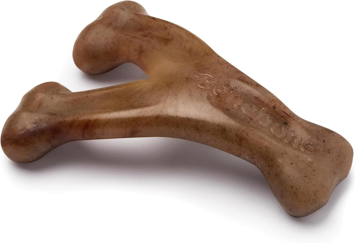 Wishbone Dog Chew Toy for Aggressive Chewers, Real Bacon, Medium