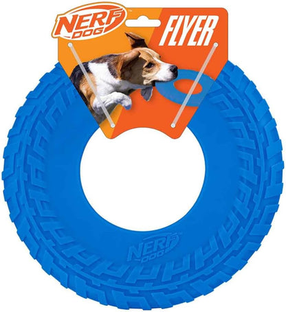 Nerf Dog Atomic Flyer Outdoor Dog Toy, 10 Inch Flying Disc Dog Fetch Toy, Rubber Dog Toy for Medium Dogs and Large Dogs, Orange