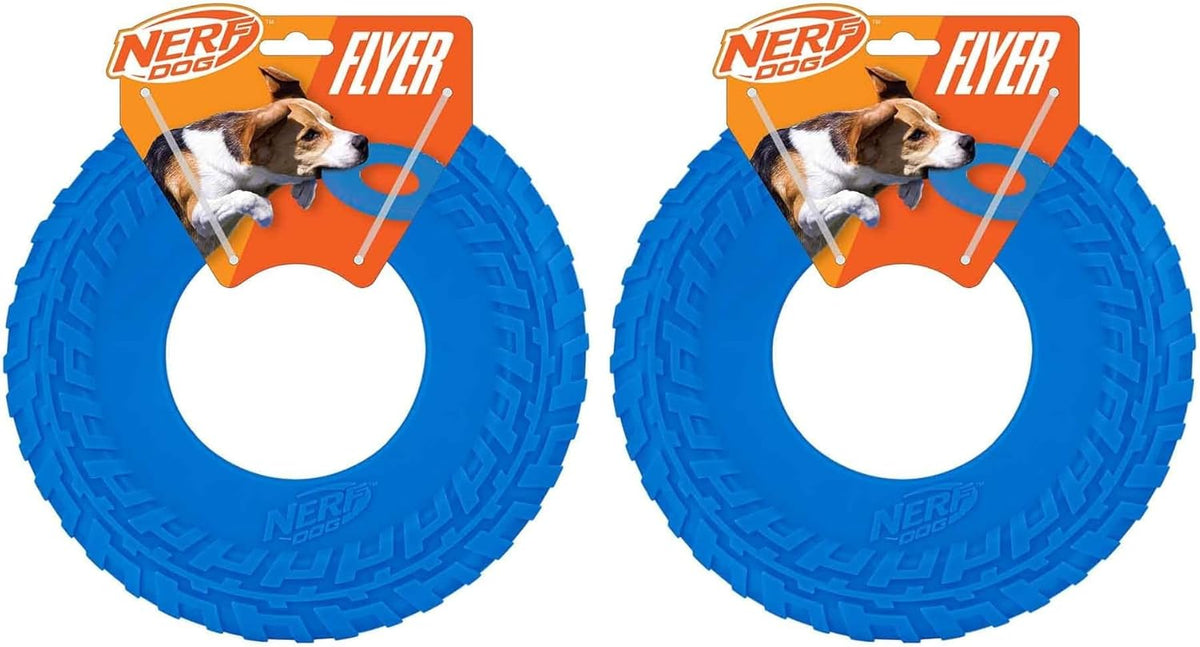 Nerf Dog Atomic Flyer Outdoor Dog Toy, 10 Inch Flying Disc Dog Fetch Toy, Rubber Dog Toy for Medium Dogs and Large Dogs, Orange