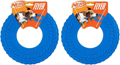 Nerf Dog Atomic Flyer Outdoor Dog Toy, 10 Inch Flying Disc Dog Fetch Toy, Rubber Dog Toy for Medium Dogs and Large Dogs, Orange