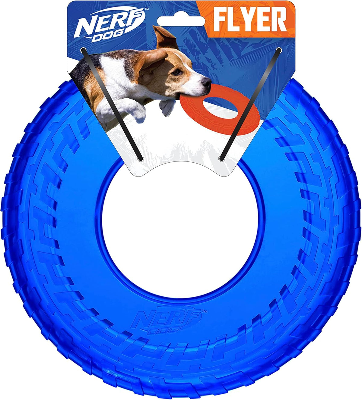 Nerf Dog Atomic Flyer Outdoor Dog Toy, 10 Inch Flying Disc Dog Fetch Toy, Rubber Dog Toy for Medium Dogs and Large Dogs, Orange