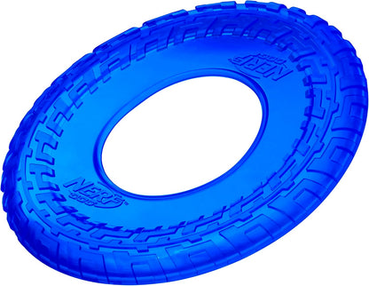 Nerf Dog Atomic Flyer Outdoor Dog Toy, 10 Inch Flying Disc Dog Fetch Toy, Rubber Dog Toy for Medium Dogs and Large Dogs, Orange