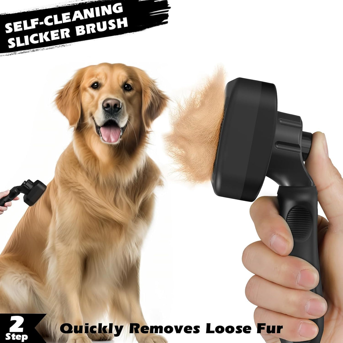 Professional 3PCS Self Cleaning Slicker Brush & Pet Grooming Rake & Flea Comb for Dogs,Cats and Horses | Double-Sided Dematting Comb & Skin Friendly Deshedding Grooming Tool | Pet Supplies (Blue)