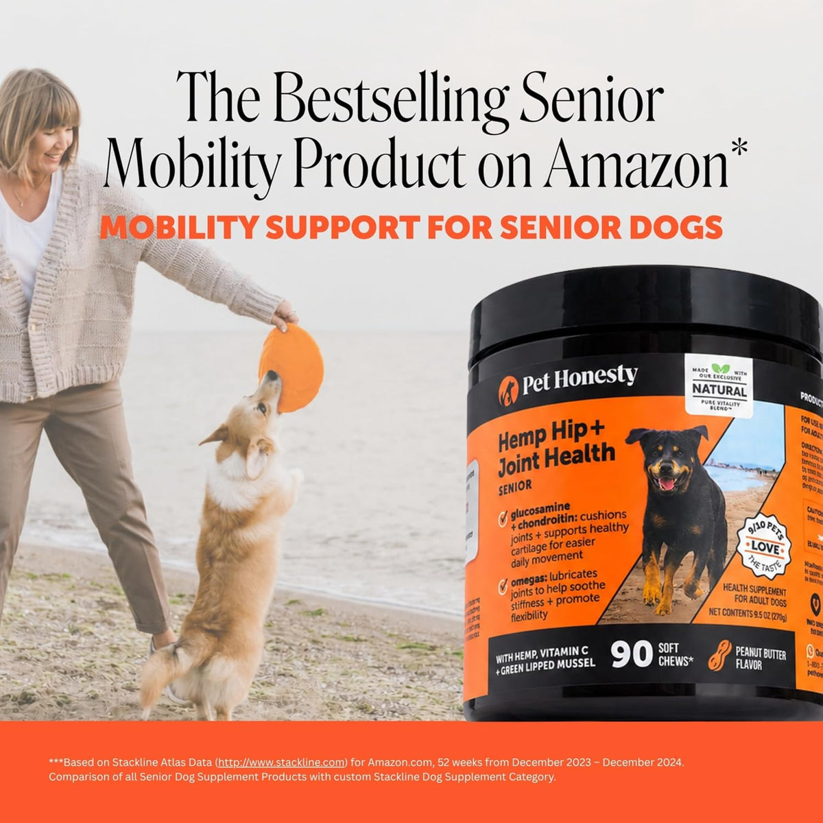 Vet Recommended Hip and Joint Supplement for Dogs, 90 Count