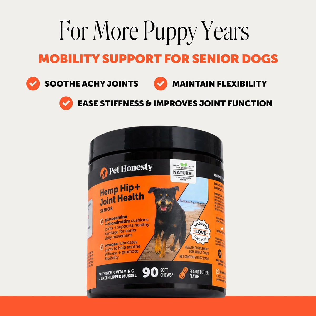 Vet Recommended Hip and Joint Supplement for Dogs, 90 Count