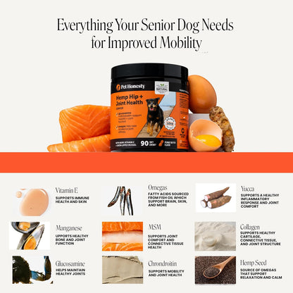 Vet Recommended Hip and Joint Supplement for Dogs, 90 Count