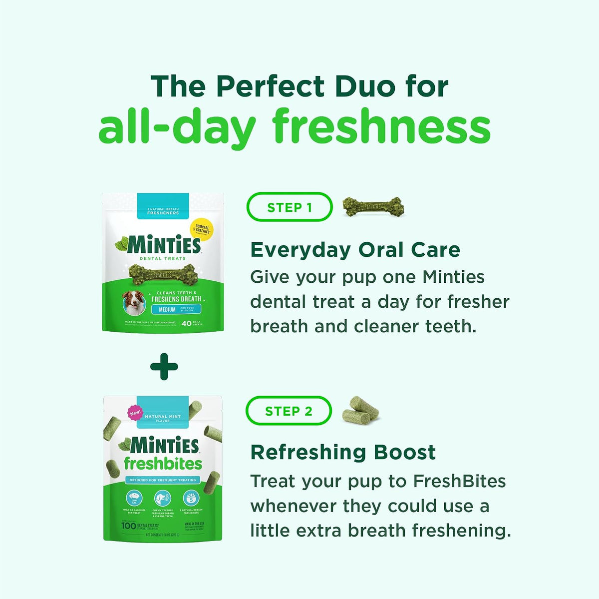 Dog Dental Bone Treats, Tiny/Small Dental Dog Treats, 16 Ounces, Cleans Teeth, Fight Bad Breath, Removes Plaque and Tartar, 40 Count