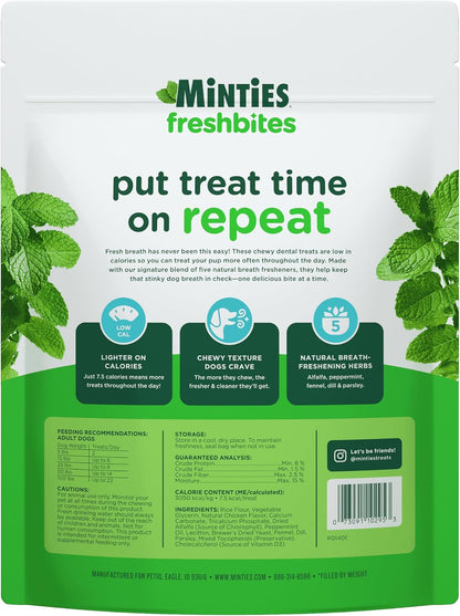 Dog Dental Bone Treats, Tiny/Small Dental Dog Treats, 16 Ounces, Cleans Teeth, Fight Bad Breath, Removes Plaque and Tartar, 40 Count
