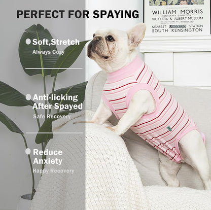 Sebdtico Recovery Suit for Dogs,Dog Surgery Suit Female Spay,Soft Dog Onesie for Surgery Female,Dog Cone Alternative Surgical Recovery Suit Female,Abdominal Wounds Licking Anti Suit for Dogs