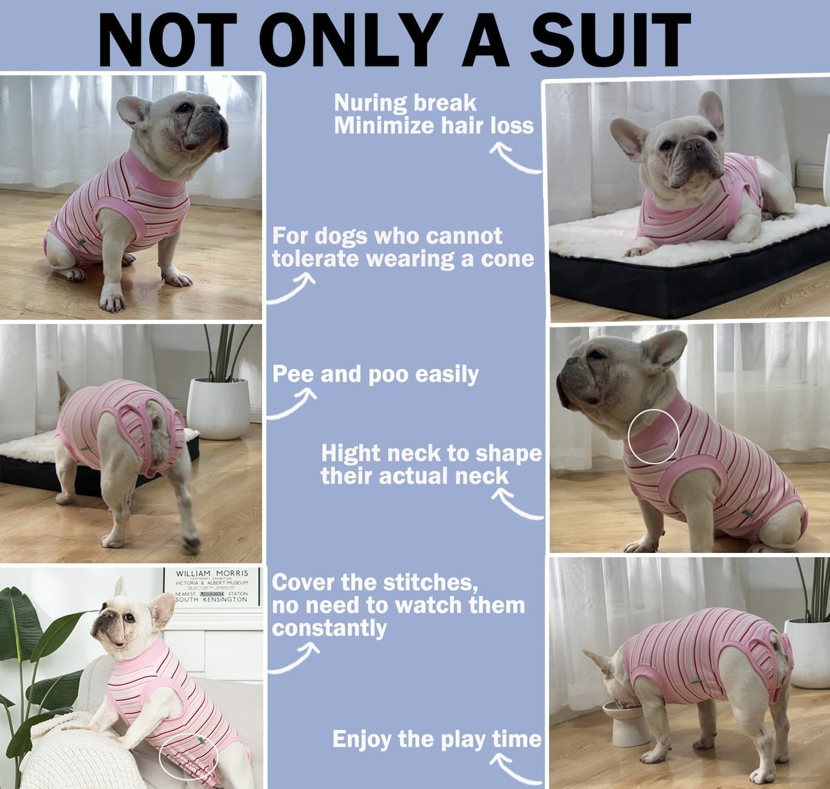 Sebdtico Recovery Suit for Dogs,Dog Surgery Suit Female Spay,Soft Dog Onesie for Surgery Female,Dog Cone Alternative Surgical Recovery Suit Female,Abdominal Wounds Licking Anti Suit for Dogs