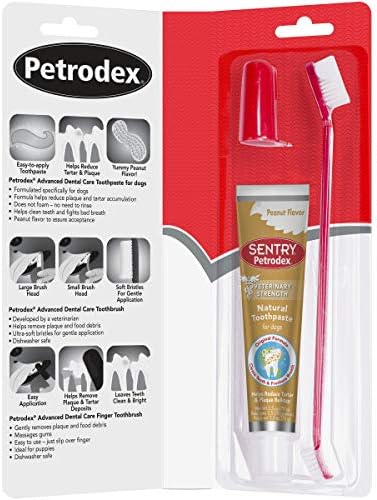 Dog Dental Care Kit, Toothbrush & Toothpaste, Peanut, 2.5oz | Complete oral care kit: toothpaste + toothbrush; reduces plaque & tartar; fights bad breath; peanut flavor, dogs & puppies