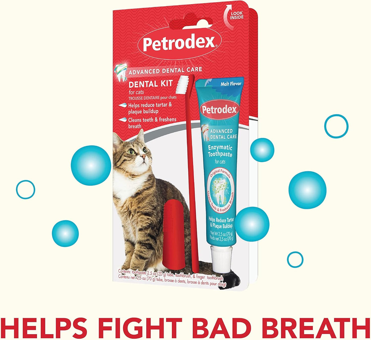 Dog Dental Care Kit, Toothbrush & Toothpaste, Peanut, 2.5oz | Complete oral care kit: toothpaste + toothbrush; reduces plaque & tartar; fights bad breath; peanut flavor, dogs & puppies