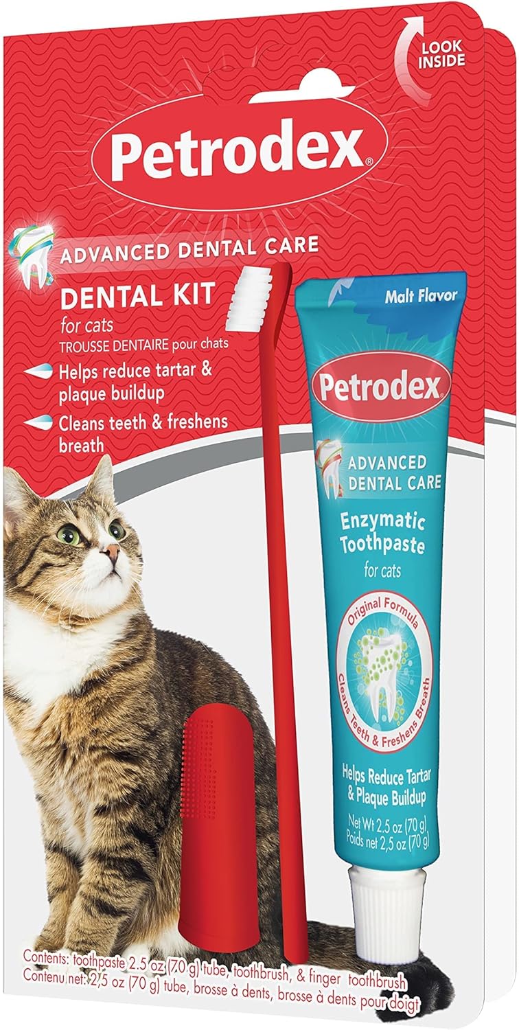 Dog Dental Care Kit, Toothbrush & Toothpaste, Peanut, 2.5oz | Complete oral care kit: toothpaste + toothbrush; reduces plaque & tartar; fights bad breath; peanut flavor, dogs & puppies