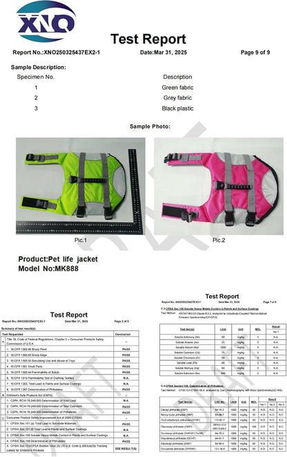 Dog Life Jacket, Reflective Adjustable Dog Life Vest with Rescue Handle for Swimming and Boating, Ripstop Pet Safety Life Preserver for Small, Medium and Large Dogs