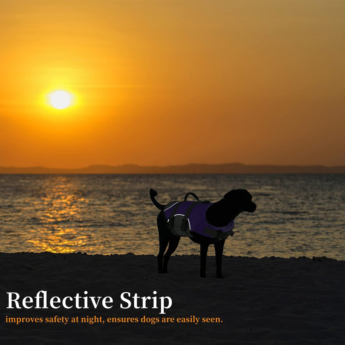 Dog Life Jacket, Reflective Adjustable Dog Life Vest with Rescue Handle for Swimming and Boating, Ripstop Pet Safety Life Preserver for Small, Medium and Large Dogs