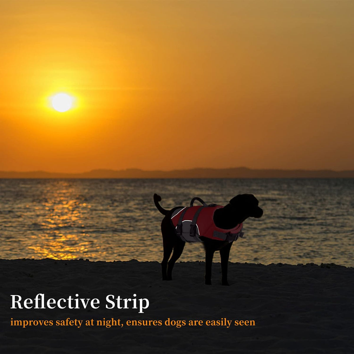Dog Life Jacket, Reflective Adjustable Dog Life Vest with Rescue Handle for Swimming and Boating, Ripstop Pet Safety Life Preserver for Small, Medium and Large Dogs
