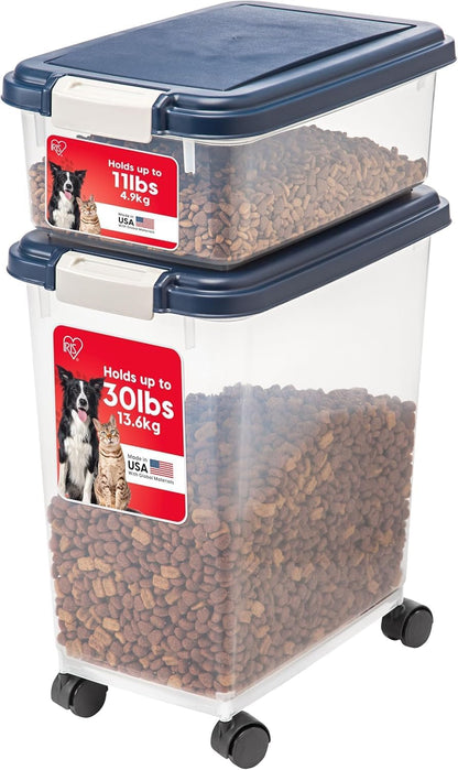 Dog Food Storage Container, Up to 30+11 lbs, Navy, Made in USA