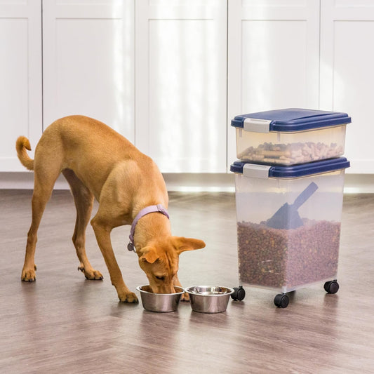 Dog Food Storage Container, Up to 30+11 lbs, Navy, Made in USA
